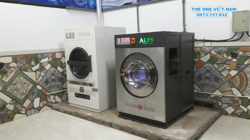 Hoàn thiện lắp đặt cặp máy giặt công nghiệp